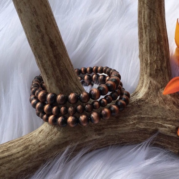 Copper Navajo Pearl Western Wrap Bracelet NWT - Picture 5 of 6